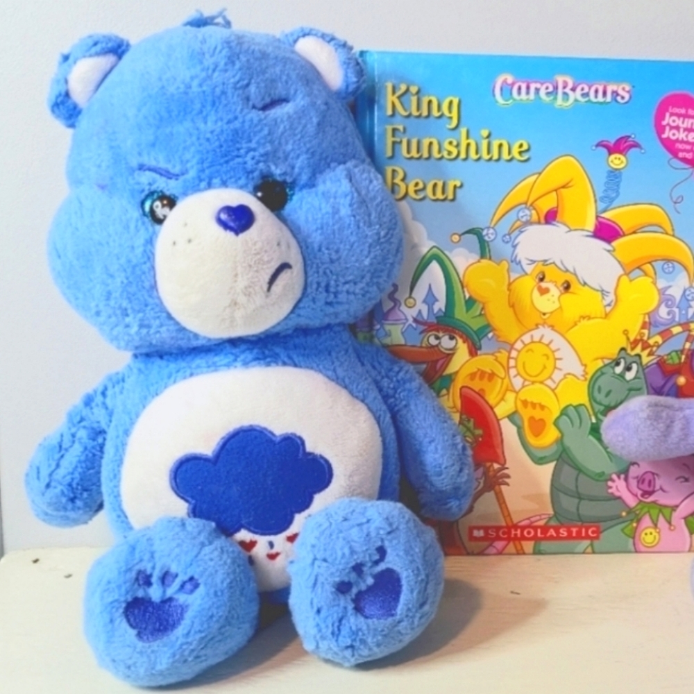 Care Bear Grumpy Bear Plush Stuffed Animal and Book Bundle